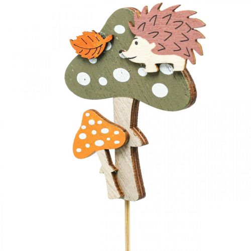 Artículo Decoración de flores con forma de amanita muscaria, erizo, otoño, 8 cm, 12 unidades
