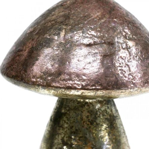 Floristik24 Setas decorativas rosa decoración otoñal vidrio Ø9cm H13,5cm 2ud