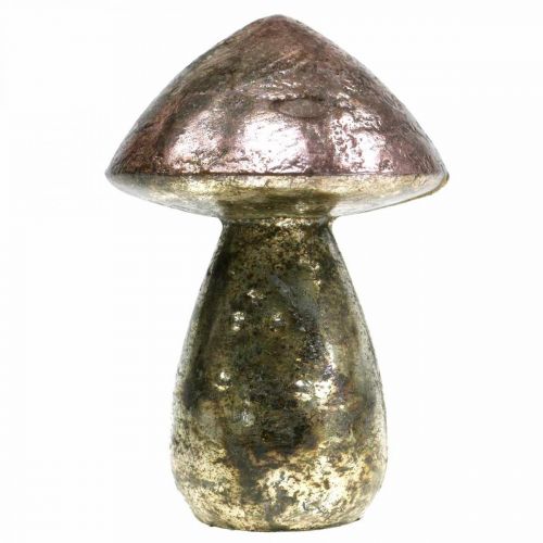 Artículo Setas decorativas rosa decoración otoñal vidrio Ø9cm H13,5cm 2ud
