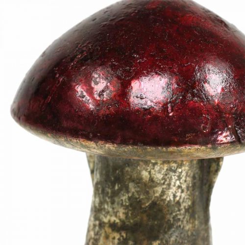 Floristik24 Deco champiñones vidrio rojo decoración de otoño decoración de mesa Ø6.5cm H10cm 3pcs
