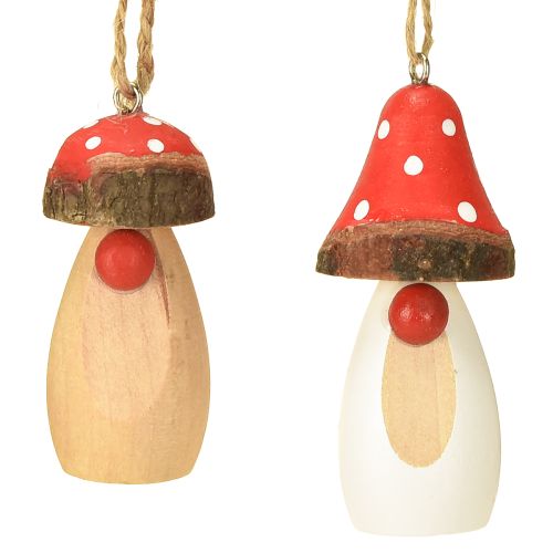 Floristik24 Seta para colgar madera blanco, marrón surtido 6,5/8cm 8 piezas
