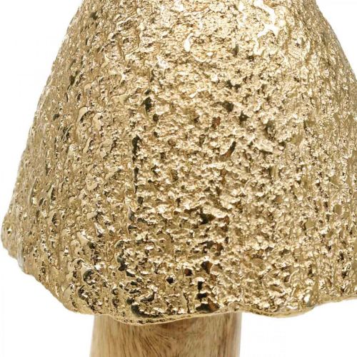 Floristik24 Seta decorativa gran metal madera dorada, figura decorativa naturaleza otoño 32cm