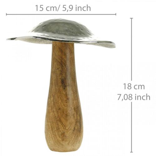 Floristik24 Seta decorativa metal madera plata, naturaleza figura decorativa otoño 18cm