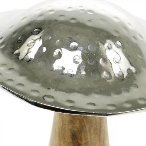 Floristik24 Seta decorativa metal madera plata, naturaleza figura decorativa otoño 18cm