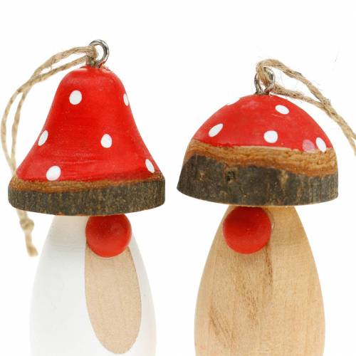 Artículo Seta para colgar madera blanco, marrón surtido 6,5/8cm 8 piezas