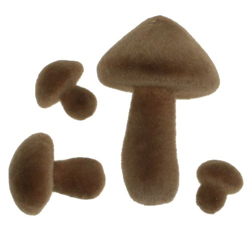 Floristik24 Champiñones marrones flocados 12pcs