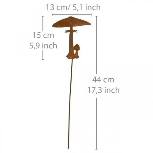Floristik24 Rust deco seta jardín estaca metal decoración otoño 44cm