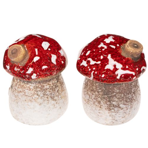 Decoración de casa de setas, amanita muscaria en miniatura de 6 cm, 2 unidades | Floristik24.es