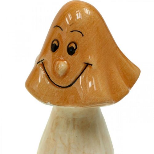 Artículo Setas decorativas figuras decorativas de otoño de cerámica marrón Ø6cm H10,5cm 3 piezas