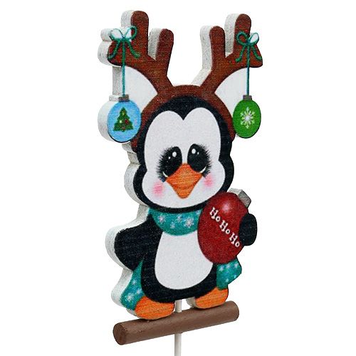 Floristik24 Pingüino en palo 8,5cm 16uds