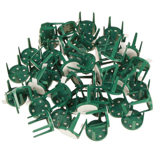 Artículo Portaalfileres con almohadilla adhesiva soporte de espuma floral verde Ø3cm 50 uds