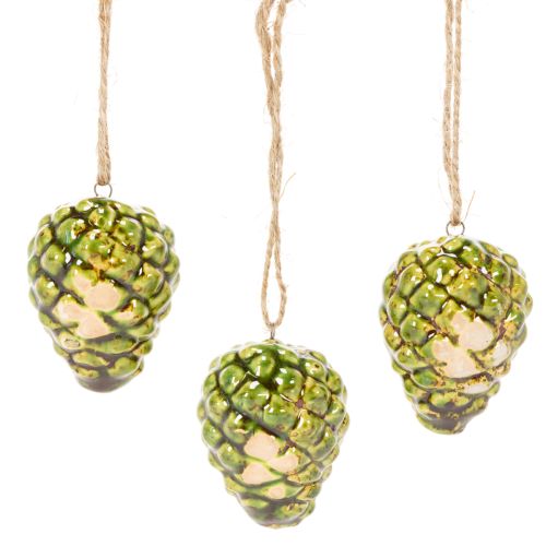 Colgantes de piñas como decoración otoñal para colgar, 5 cm, 3 unidades | Floristik24.es