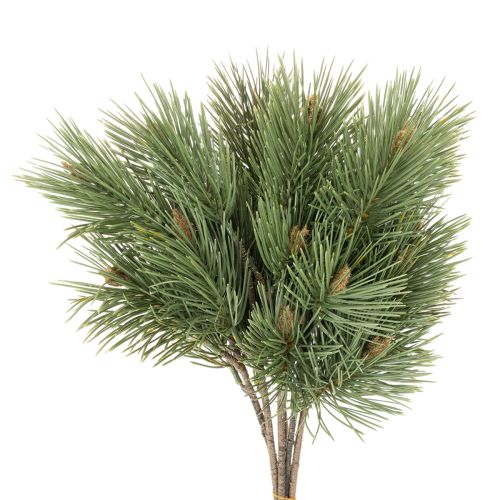 Ramo decorativo de ramas de pino artificiales para arreglos florales, 39 cm, 6 unidades.