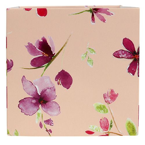 Floristik24 Bolsa de papel 12cm x 12cm rosa con patrón 8pcs