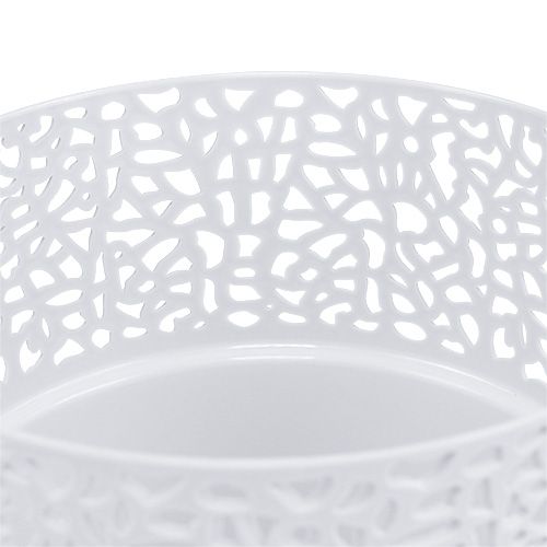 Floristik24 Jardinera de plástico blanco Ø14,5cm H15,5cm 1 pieza