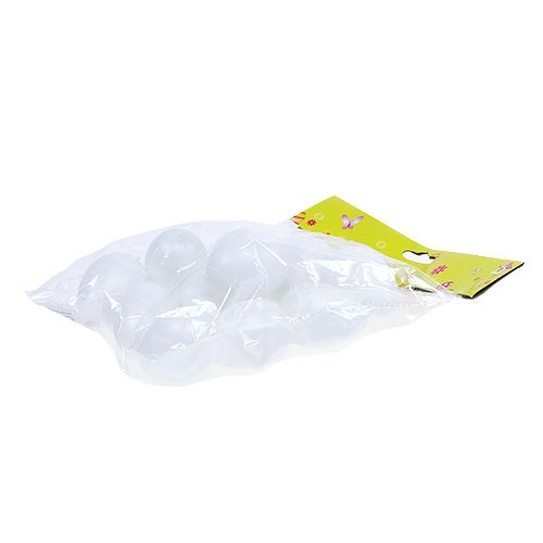 Floristik24 Huevo plastico para colgar 6cm blanco 12uds