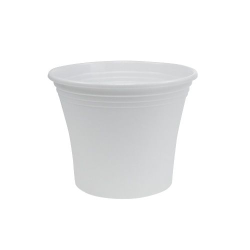 Maceta de plástico “Irys” blanco Ø15cm H13cm, 1ud