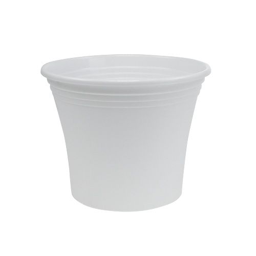 Floristik24 Maceta de plástico “Irys” blanco Ø17cm H14cm, 1ud