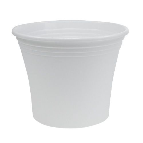 Maceta de plástico “Irys” blanco Ø22cm H18cm, 1ud