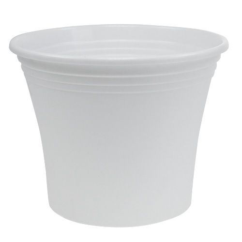 Maceta de plástico “Irys” blanco Ø29cm H24cm, 1ud