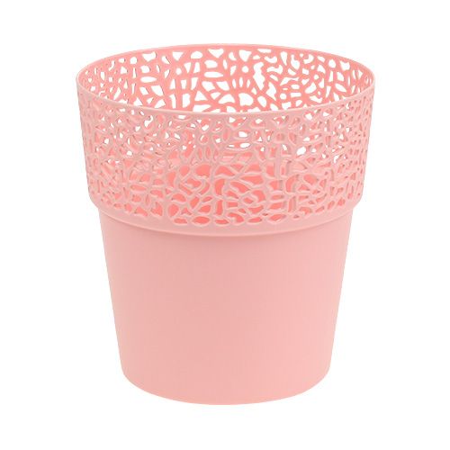 Floristik24 Jardinera de plástico rosa Ø14.5cm H15.5cm 1p