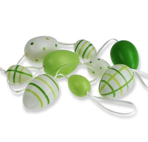 Floristik24 Huevos decorativos de plástico para colgar 32pcs