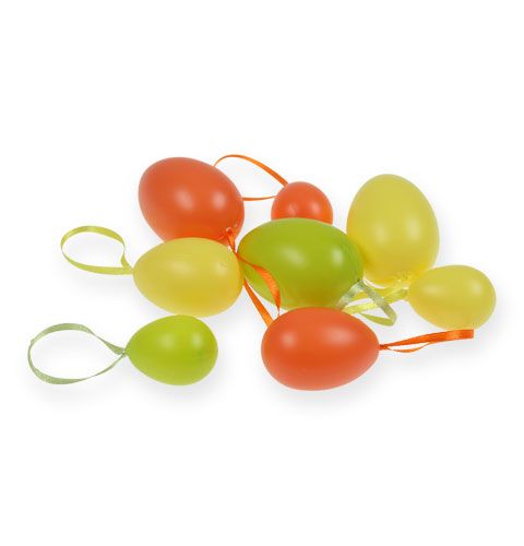 Floristik24 Huevos de pascua decorativos de plástico para colgar ordenados 24 piezas