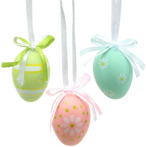 Huevos de Pascua para colgar de colores 4cm 12uds