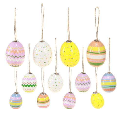 Huevos de Pascua de plástico colgantes colores surtidos Al. 3,5–5,5 cm 24 piezas