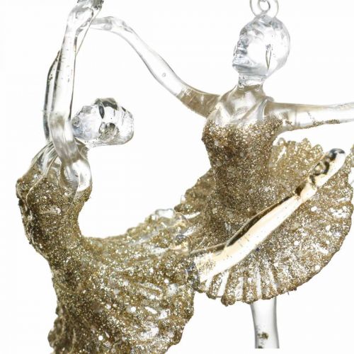 Floristik24 Percha decorativa bailarina, decoración árbol de navidad, bailarina para colgar H14/13cm 2pcs