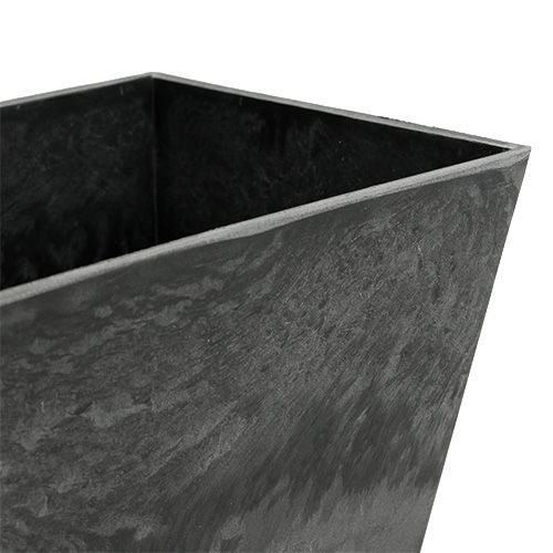 Floristik24 Cuenco de plástico cuadrado antracita 20.5cm x 13.5cm H10.5cm