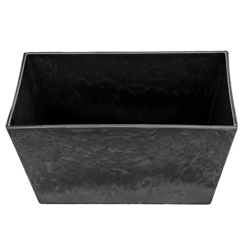 Floristik24 Cuenco de plástico cuadrado antracita 20.5cm x 13.5cm H10.5cm