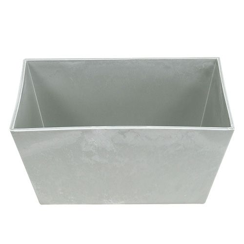 Floristik24 Cuenco de plástico cuadrado gris 20.5cm x 13.5cm H10.5cm