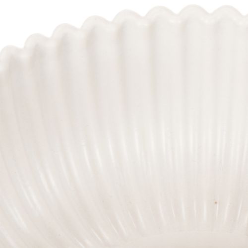 Bol redondo acanalado en color blanco para decoración versátil, 15 cm, 2 unidades | Floristik24.es