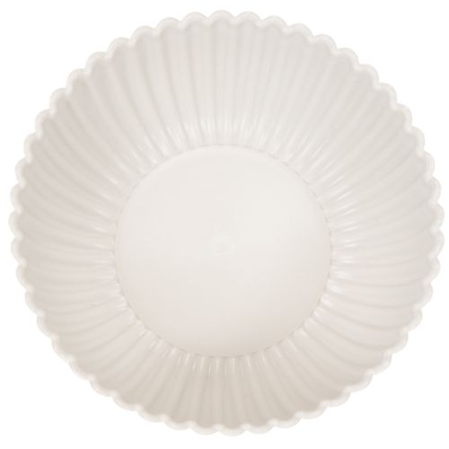 Bol redondo acanalado en color blanco para decoración versátil, 15 cm, 2 unidades | Floristik24.es