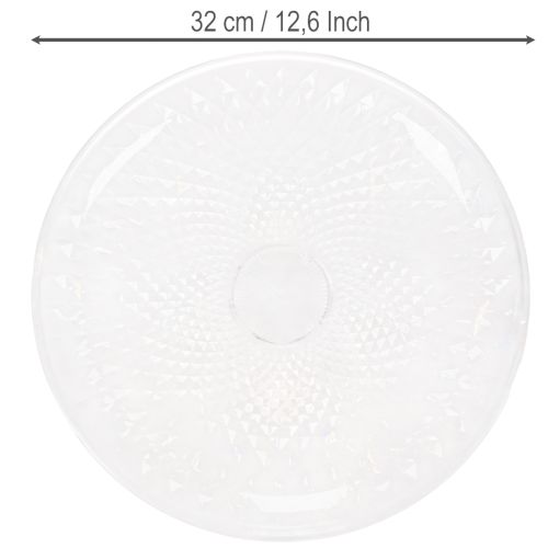 Bol redondo decorativo transparente con pie, 32 cm. | Floristik24.es