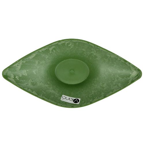Floristik24 Cuenco de plástico ovalado 34cm x 17,5cm H10cm Verde, 1pza