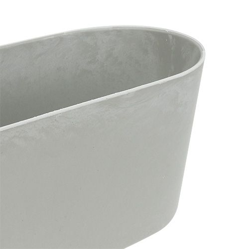 Floristik24 Cuenco de plástico ovalado gris 27cm x 11cm H10cm 1ud
