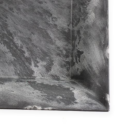 Floristik24 Plato cuadrado de plástico antracita 31cm x 31cm