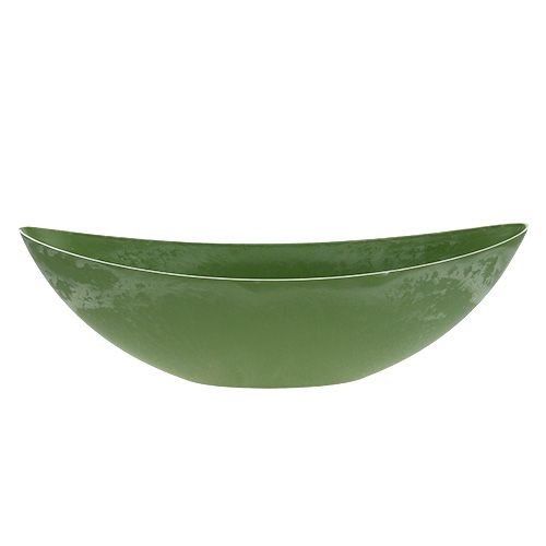 Floristik24 Bote de plástico verde ovalado 39cm x 12.5cm H13cm, 1ud