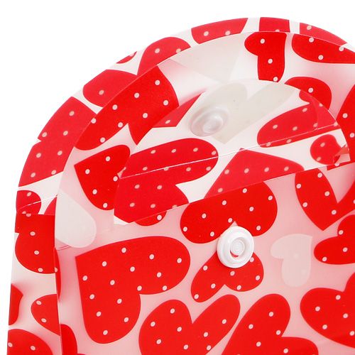 Floristik24 Patrón de corazón de bolsa de plástico 9cm x 9.5cm x 3.5cm 10pcs