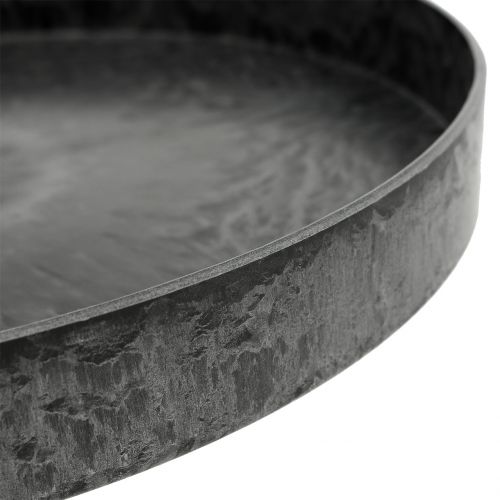Artículo Plato de plástico plato decorativo gris blanco Ø22cm/27cm juego de 2