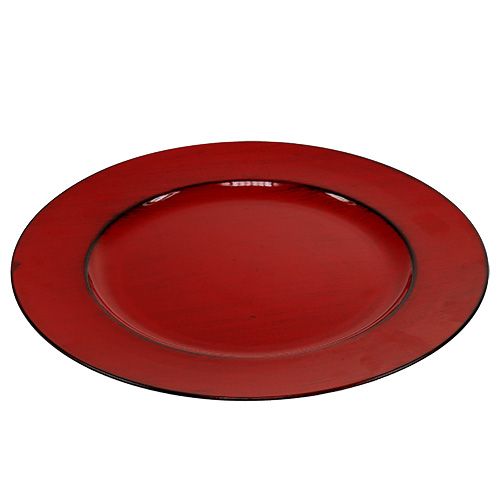 Artículo Plato de plástico Ø33cm rojo-negro