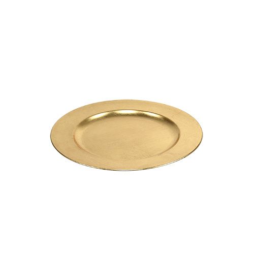 Artículo Plato de plástico dorado Ø17cm 10uds