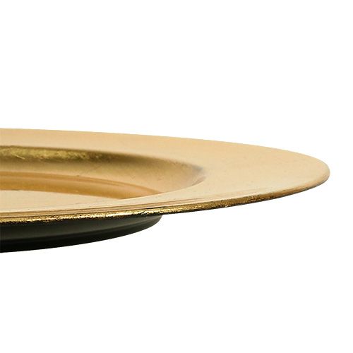 Artículo Plato de plástico dorado Ø17cm 10uds