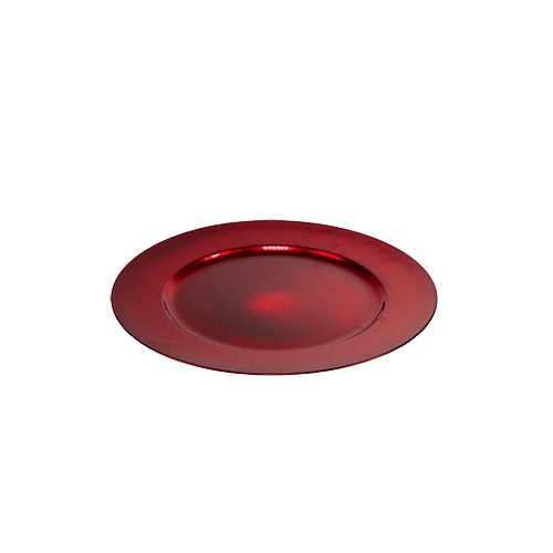 Floristik24 Plato plástico rojo Ø17cm 10 pzs