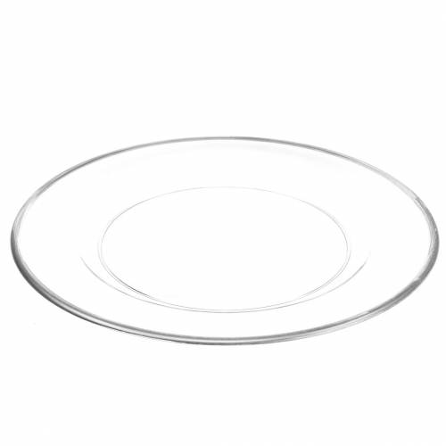 Floristik24 Plato decorativo con borde plateado plástico transparente Ø33cm