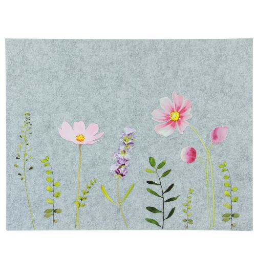 Mantel individual fieltro flores 45x4,5x35cm 4ud