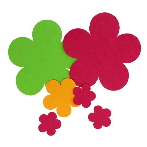 Floristik24 Mantel individual fieltro flor multicolor 6pcs