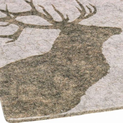 Floristik24 Mantel individual decoración mesa navideña fieltro marrón 45×35cm 4ud